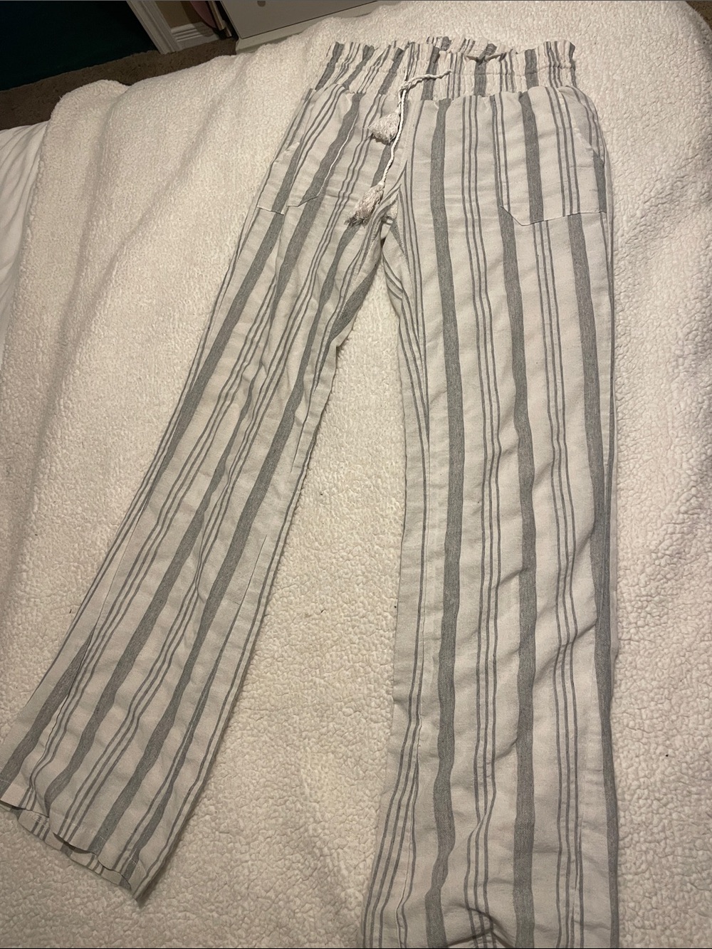 Striped linen pant